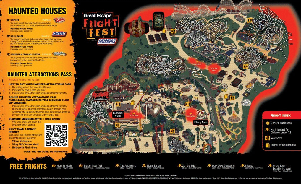 2022 fright fest park map