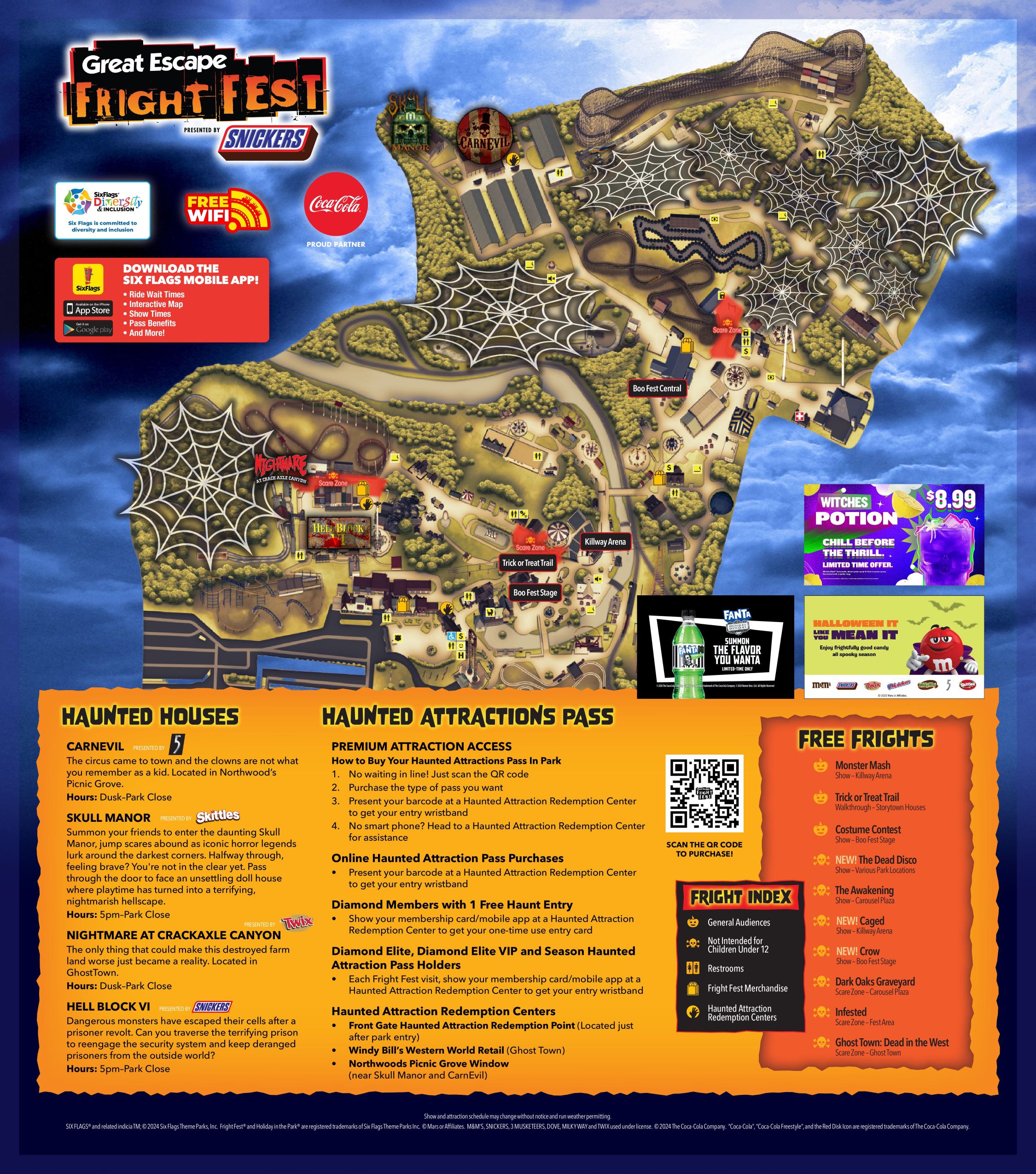 2024 Fright Fest park map