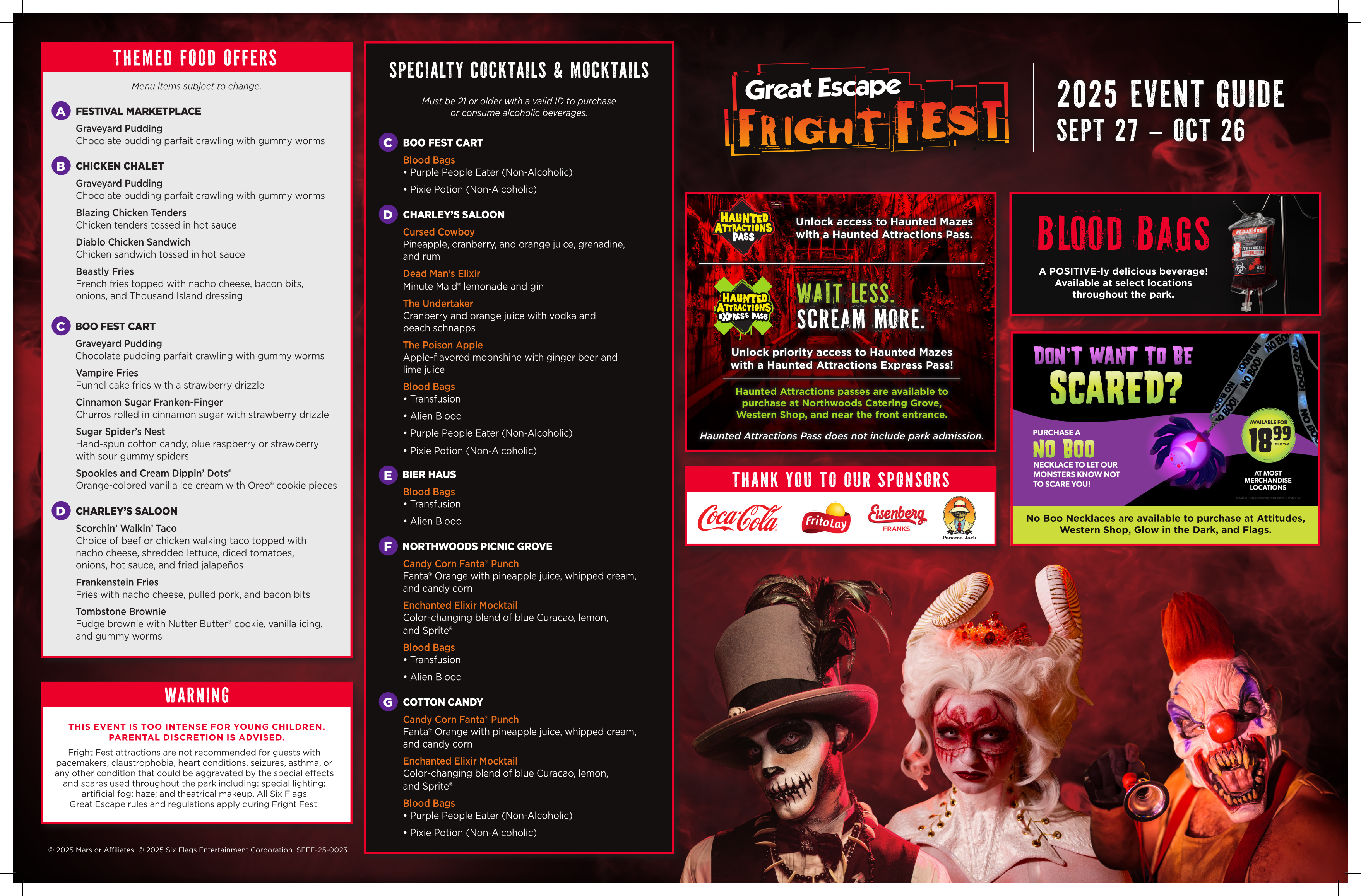 2025 Fright fest park guide